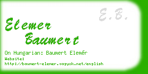 elemer baumert business card
