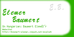 elemer baumert business card